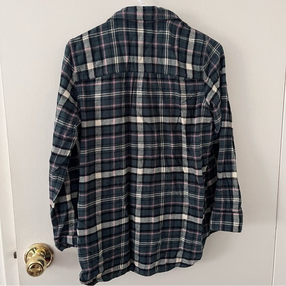 Madewell Flannel Classic Ex-Boyfriend Shirt in Baywood Plaid Green Lane Small - Picture 8 of 13